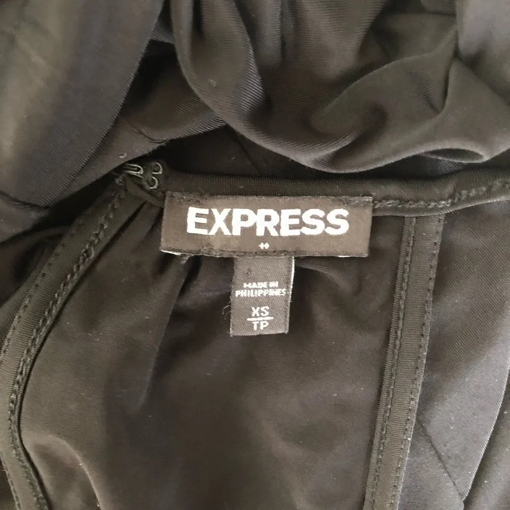 Express Black Rhinestone Sheer Panel Tank - Picture 4 of 5